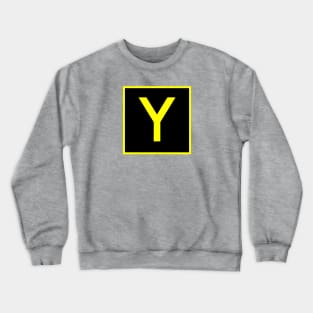 Y - Yankee - FAA taxiway sign, phonetic alphabet Crewneck Sweatshirt